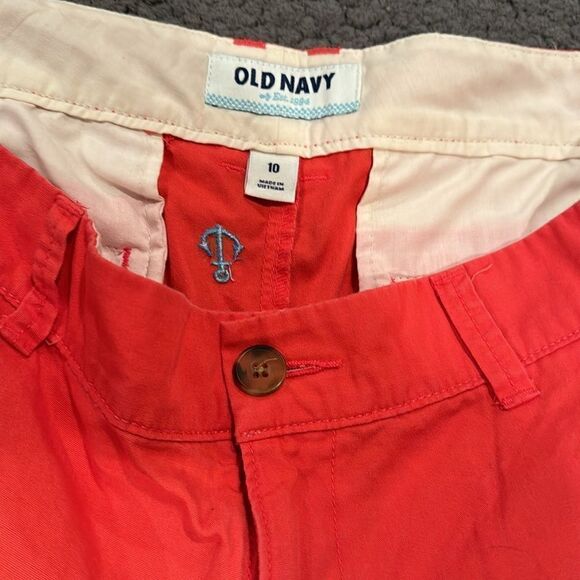 Old Navy Anchor Chino Shorts Size 10 Coral/Pink - Picture 5 of 6